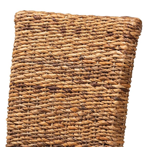 Baxton Studio Trianna Rustic Transitional Natural Abaca and Brown Finished Wood Dining Chair - 207-12844