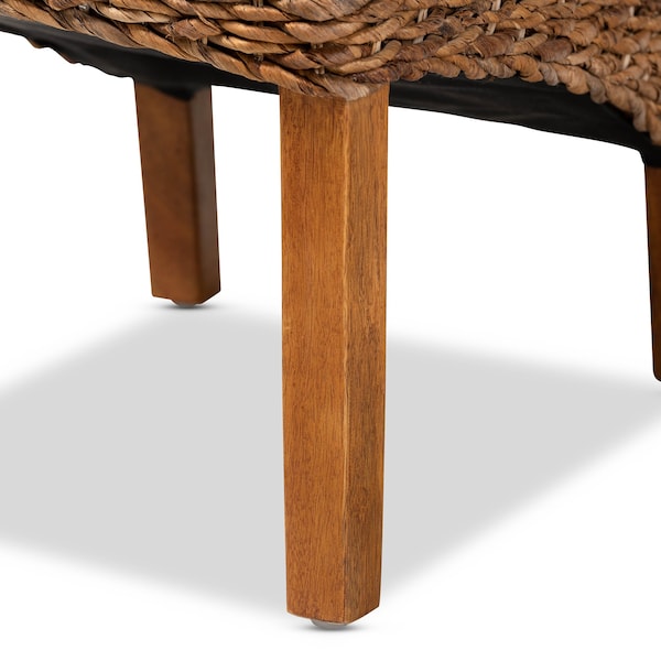 Baxton Studio Trianna Rustic Transitional Natural Abaca and Brown Finished Wood Dining Chair - 207-12844