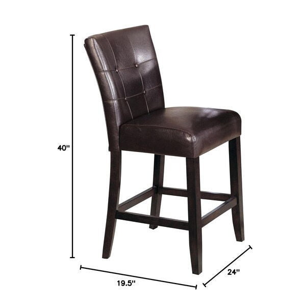Acme Dining Counter Height Chair in Espresso and Walnut, 2PK - ER-025ESP