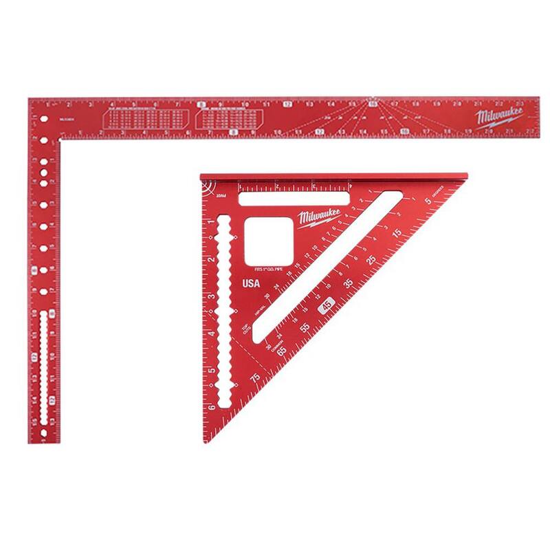 Milwaukee 16 in. x 24 in. Aluminum Framing Square with 7 in. Rafter Square - MLSQ024-MLSQ070