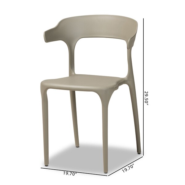Baxton Studio Gould Modern Transtional Beige Plastic Dining Chair Set (4PC) - 193-4PC-12026-ZORO