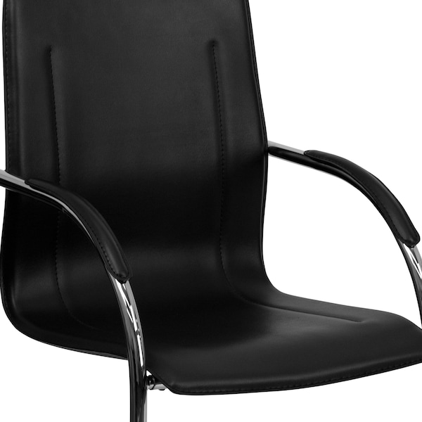 Flash Furniture Black Vinyl Side Reception Chair wi, PK4, 22.75" W, 23" L, 38.25" H - 4-BT-509-BK-GG