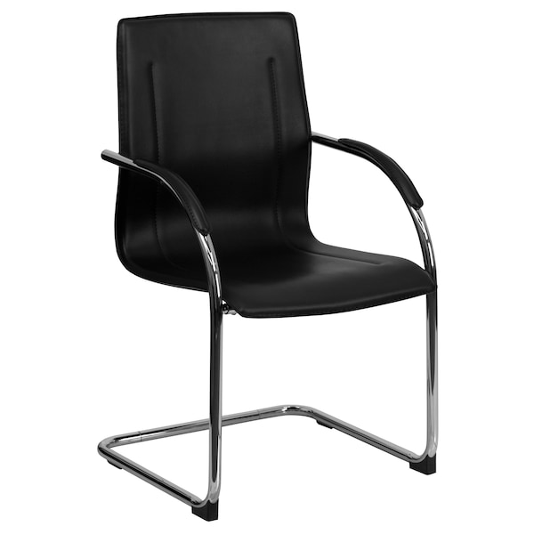Flash Furniture Black Vinyl Side Reception Chair wi, PK4, 22.75" W, 23" L, 38.25" H - 4-BT-509-BK-GG