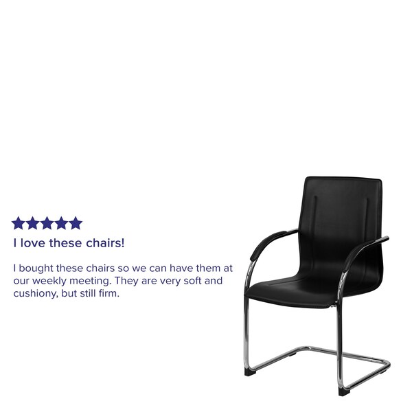 Flash Furniture Black Vinyl Side Reception Chair wi, PK4, 22.75" W, 23" L, 38.25" H - 4-BT-509-BK-GG