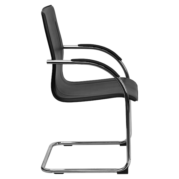Flash Furniture Black Vinyl Side Reception Chair wi, PK4, 22.75" W, 23" L, 38.25" H - 4-BT-509-BK-GG