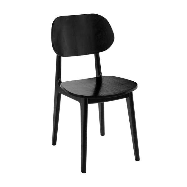 Flash Furniture Verona Commercial Grade Solid Wood Dining Chair w/Curved Oval Backrest in Black - XU-CH10367-3-BLK-GG