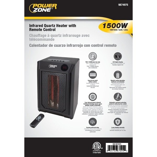 Powerzone PowerZone HT1195 Infrared Heater, 4-Element - HT1195