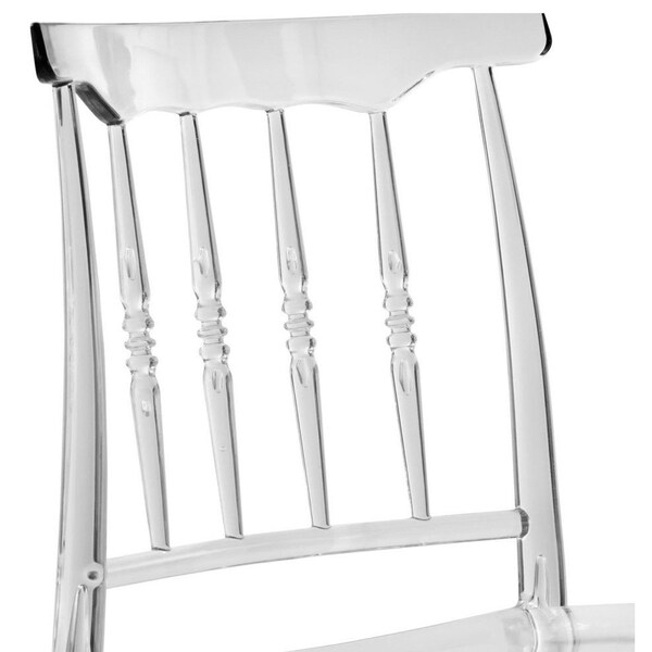 Leisuremod Spindle Transparent Modern Lucite Dining Chair, Clear, 2PK - SC19CL2