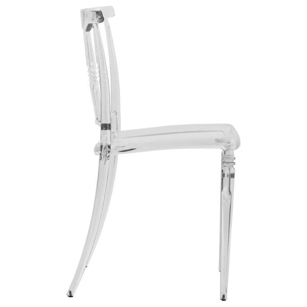 Leisuremod Spindle Transparent Modern Lucite Dining Chair, Clear, 2PK - SC19CL2