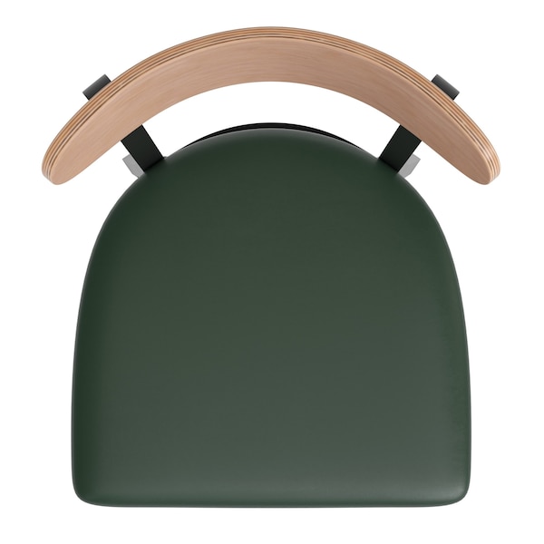 Flash Furniture Green Vinyl Seat Dining Chair with Natural Wood Back - XU-DG6V5GNV-NAT-GG