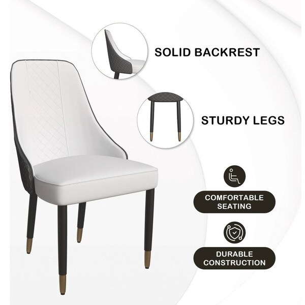 Leisuremod Allure Modern Dining Chair In Black Fabric and Oak Wood Legs, 2PK - AC49WBL2