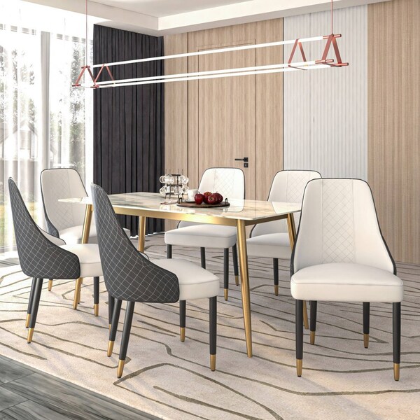 Leisuremod Allure Modern Dining Chair In Black Fabric and Oak Wood Legs, 2PK - AC49WBL2
