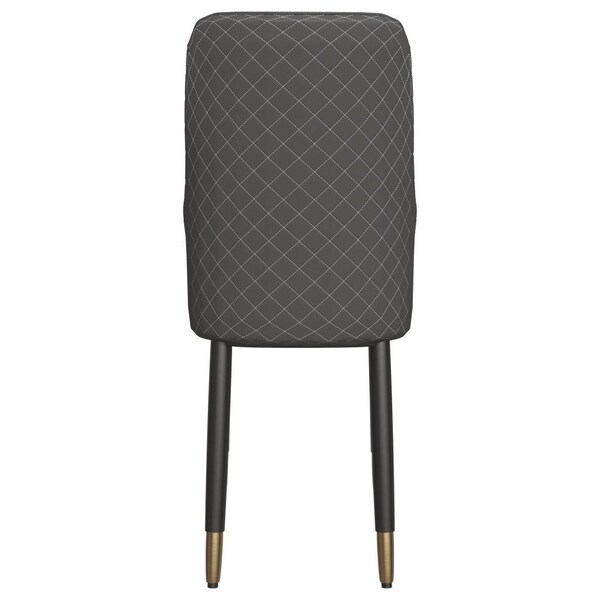 Leisuremod Allure Modern Dining Chair In Black Fabric and Oak Wood Legs, 2PK - AC49WBL2