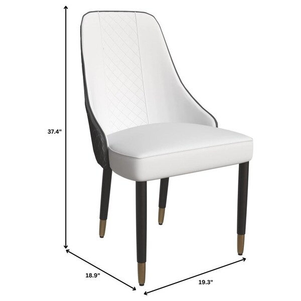 Leisuremod Allure Modern Dining Chair In Black Fabric and Oak Wood Legs, 2PK - AC49WBL2