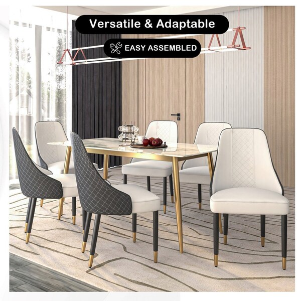 Leisuremod Allure Modern Dining Chair In Black Fabric and Oak Wood Legs, 2PK - AC49WBL2