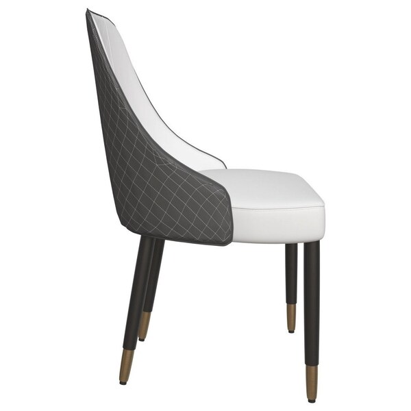 Leisuremod Allure Modern Dining Chair In Black Fabric and Oak Wood Legs, 2PK - AC49WBL2