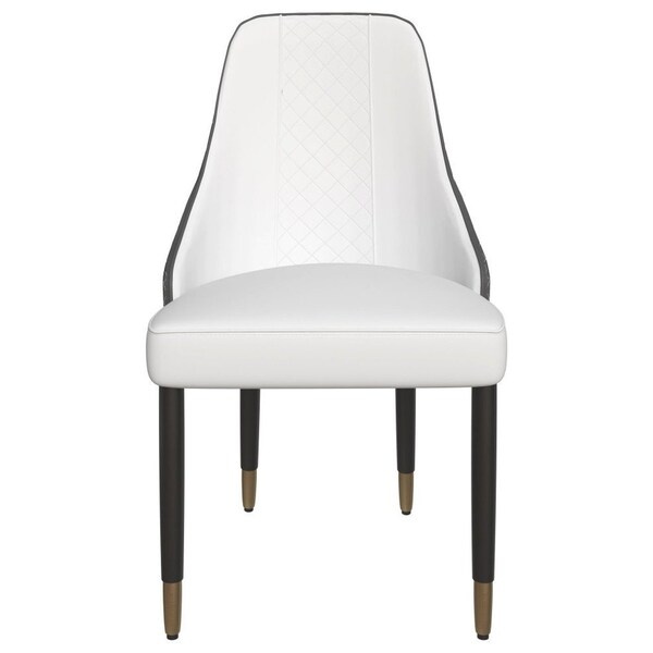 Leisuremod Allure Modern Dining Chair In Black Fabric and Oak Wood Legs, 2PK - AC49WBL2