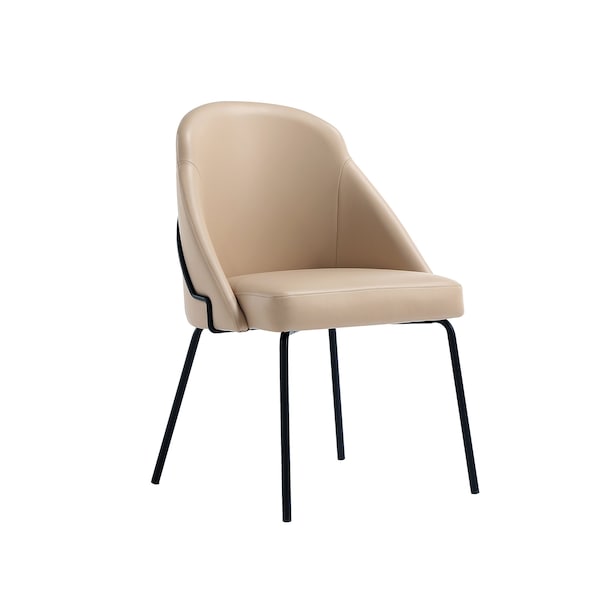 Manhattan Comfort Gracie Dining Chair in Tan and Black - Set of 4 - 4-DC100-BTN