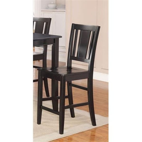 Wooden Imports Furniture Llc Wooden Imports Furniture BU-WC-BLK Buckland Counter Height Chair with Wood Seat - Black - BUS-BLK-W
