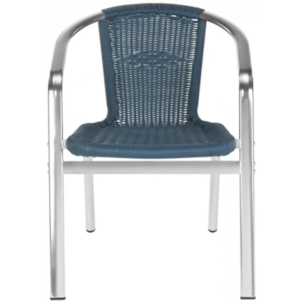 Safavieh Wrangell Indoor-Outdoor Stacking Arm Chair- Teal - 28 x 22.8 x 22 in. - FOX5207A-SET2
