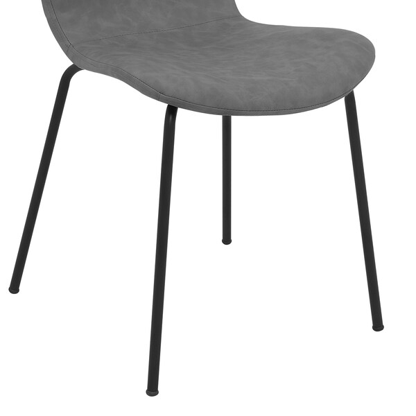 Armen Living Gillian Modern Light Gray Fabric and Metal Dining Room Chairs - Set of 2 - LCGLSIBLCH