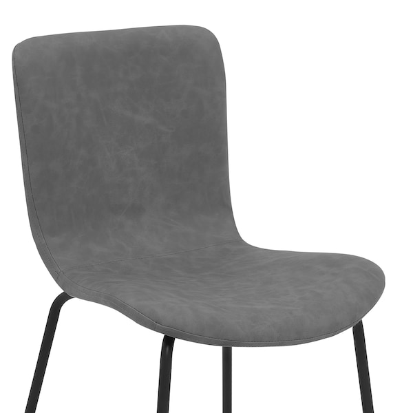 Armen Living Gillian Modern Light Gray Fabric and Metal Dining Room Chairs - Set of 2 - LCGLSIBLCH