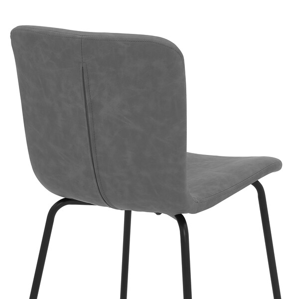 Armen Living Gillian Modern Light Gray Fabric and Metal Dining Room Chairs - Set of 2 - LCGLSIBLCH