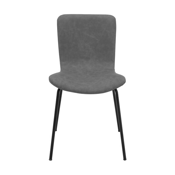 Armen Living Gillian Modern Light Gray Fabric and Metal Dining Room Chairs - Set of 2 - LCGLSIBLCH