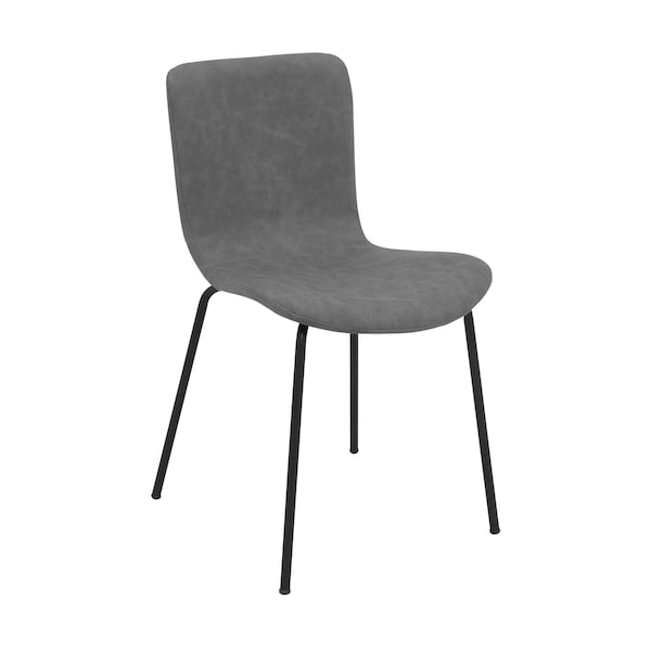 Armen Living Gillian Modern Light Gray Fabric and Metal Dining Room Chairs - Set of 2 - LCGLSIBLCH