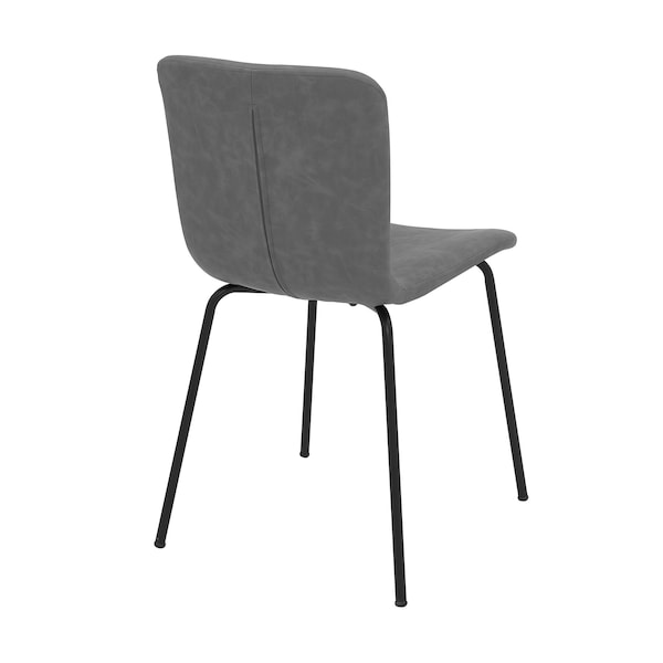 Armen Living Gillian Modern Light Gray Fabric and Metal Dining Room Chairs - Set of 2 - LCGLSIBLCH