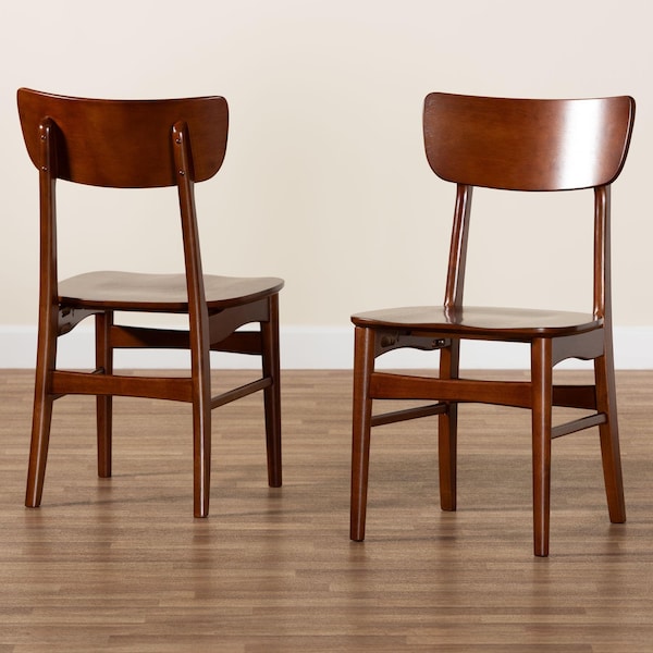Baxton Studio Mid-century Modern Dark Walnut Bent Wood Dining Side Chair, PR - 121-6623