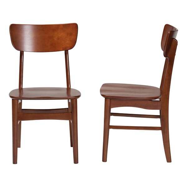 Baxton Studio Mid-century Modern Dark Walnut Bent Wood Dining Side Chair, PR - 121-6623