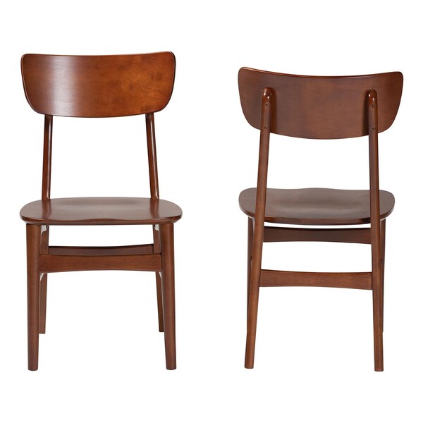 Baxton Studio Mid-century Modern Dark Walnut Bent Wood Dining Side Chair, PR - 121-6623