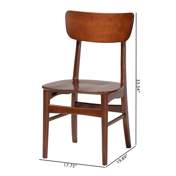 Baxton Studio Mid-century Modern Dark Walnut Bent Wood Dining Side Chair, PR - 121-6623