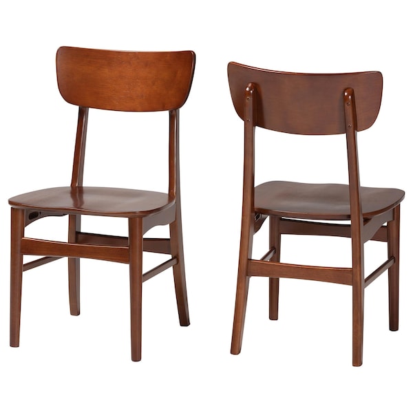 Baxton Studio Mid-century Modern Dark Walnut Bent Wood Dining Side Chair, PR - 121-6623
