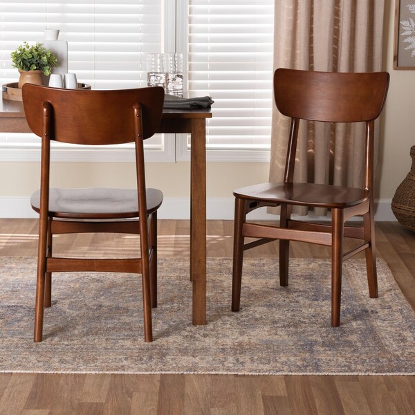 Baxton Studio Mid-century Modern Dark Walnut Bent Wood Dining Side Chair, PR - 121-6623