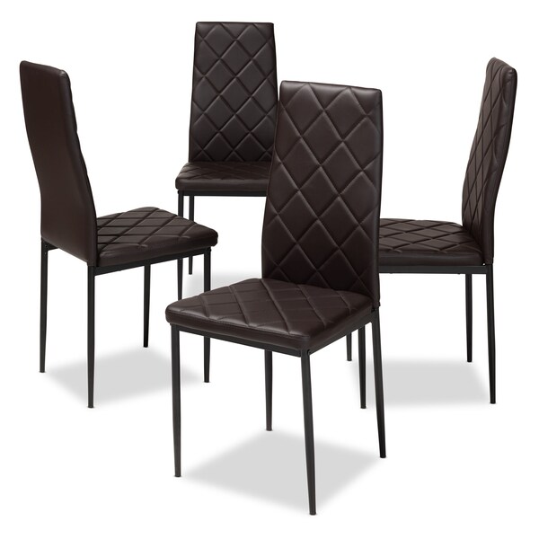 Baxton Studio Blaise Modern Brown Faux Leather Upholstered Dining Chair, PK4 - 146-8782