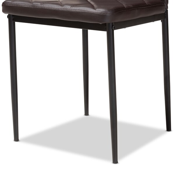 Baxton Studio Blaise Modern Brown Faux Leather Upholstered Dining Chair, PK4 - 146-8782
