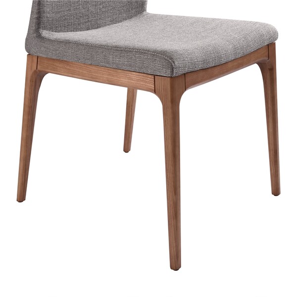 Armen Living Parker Mid-Century Dining Chair in Walnut Finish and Gray Fabric - Set of 2 - LCPKSIGR