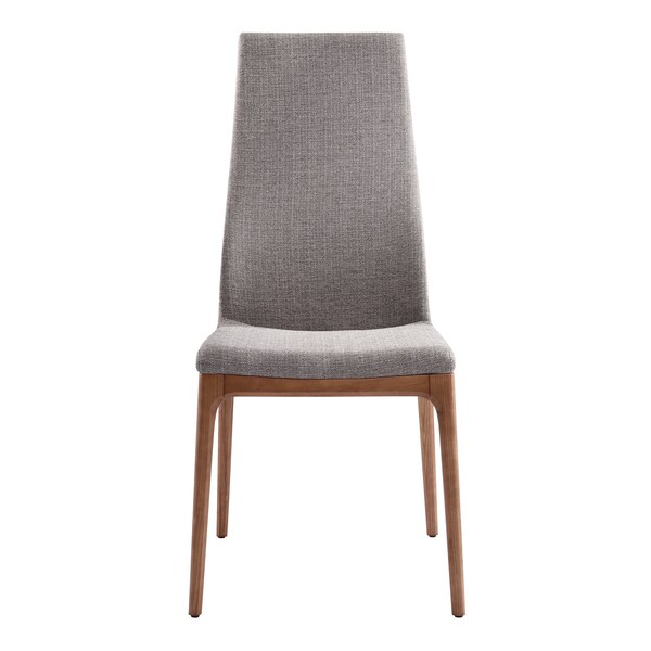 Armen Living Parker Mid-Century Dining Chair in Walnut Finish and Gray Fabric - Set of 2 - LCPKSIGR