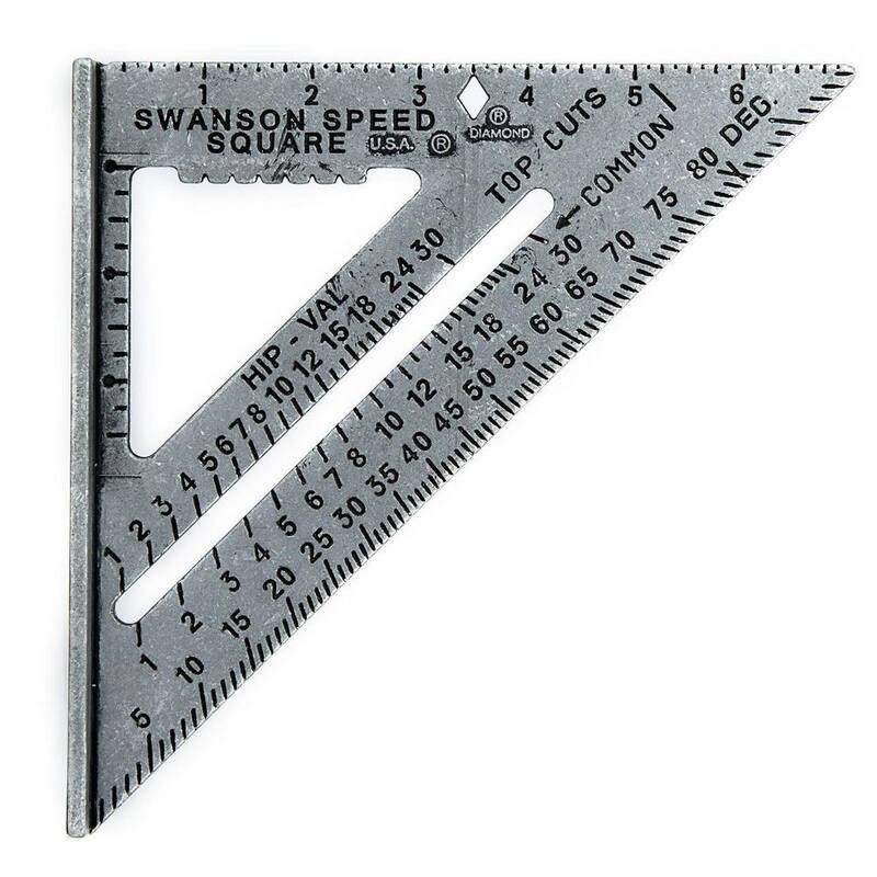 Swanson 7 in. Speed Square, Rafter / Carpenter Square Layout Tool with Black Gradations and Speed Clip - S0101-C