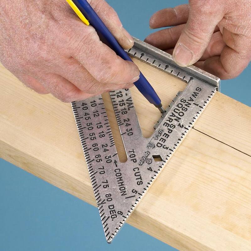 Swanson 7 in. Speed Square, Rafter / Carpenter Square Layout Tool with Black Gradations and Speed Clip - S0101-C