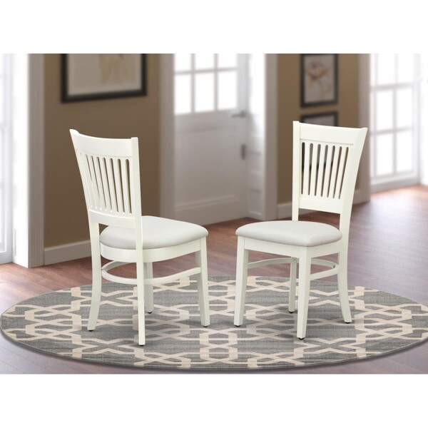 East West Furniture 2 Piece Vancouver Dining Room Chairs Set - Linen White - VAC-LWH-C