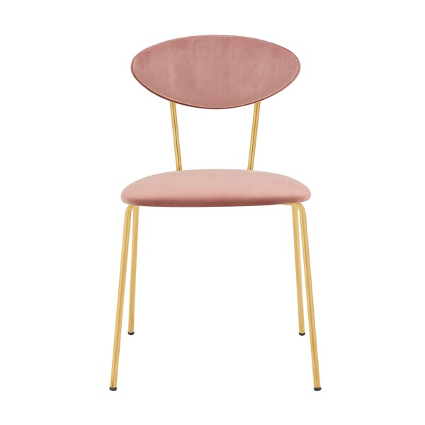 Armen Living Neo Modern Pink Velvet and Gold Metal Leg Dining Room Chairs - Set of 2 - LCNESIGLPNK