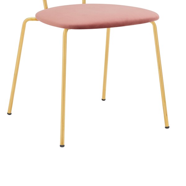Armen Living Neo Modern Pink Velvet and Gold Metal Leg Dining Room Chairs - Set of 2 - LCNESIGLPNK
