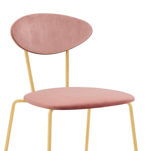 Armen Living Neo Modern Pink Velvet and Gold Metal Leg Dining Room Chairs - Set of 2 - LCNESIGLPNK