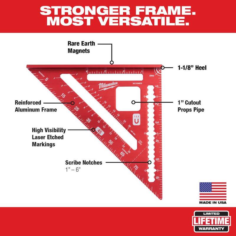 Milwaukee 7 in. Magnetic Rafter Square - MLSQM070