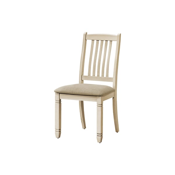 Monarch Specialties Dining Chair, 38'' Height, Antique White, Beige Linen Look, Transitional, 2PK - I 1265