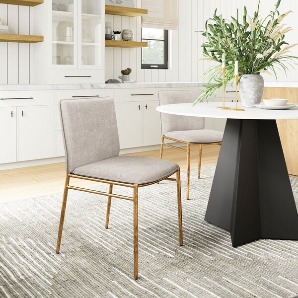 Zuo Modern Nordvest Dining Chair Beige & Gold - 110275