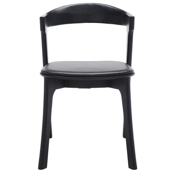 Safavieh Brylie Wood & Leather Dining Chair, Black - SFV4126A-SET2